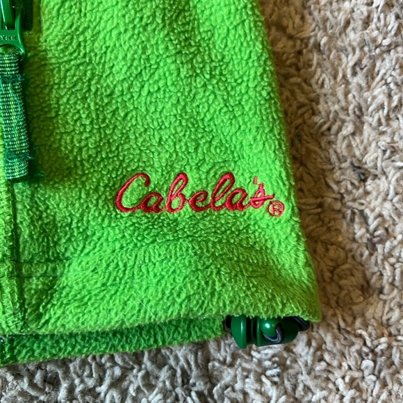 Cabela's Green Fleece Vest with Stand-Up Collar - Picture 2 of 4